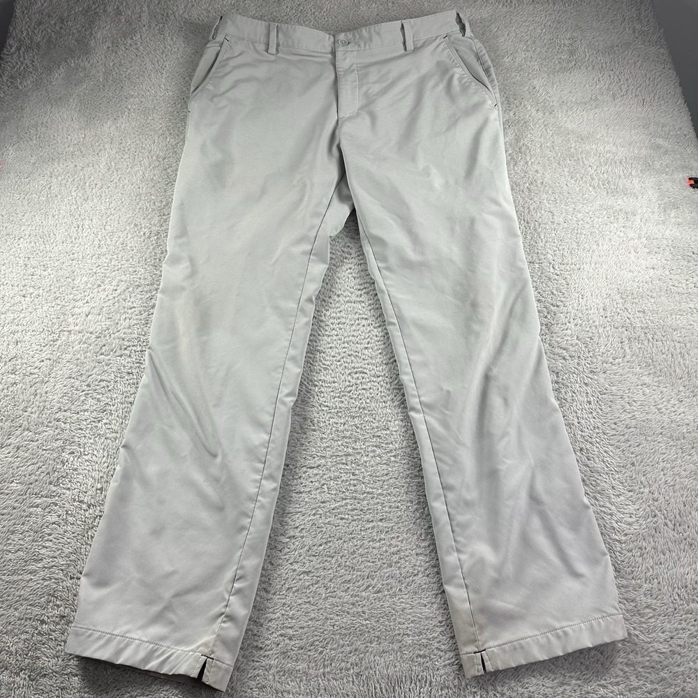 Adidas Performance‎ Pants Mens 35x32 Golf Gray No Slip Grip Stretch Chino